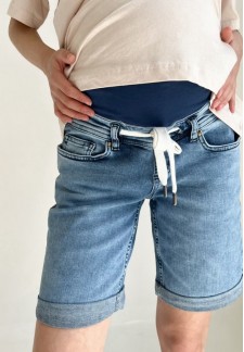 Шорты джинсовые светло-синие для беременных (111)..
